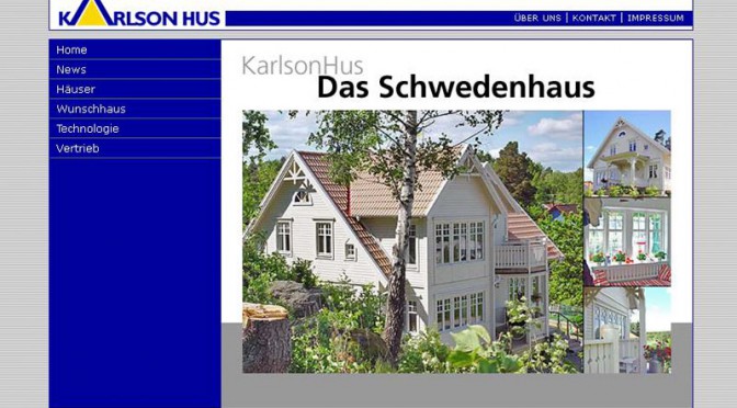 2006 Webdesign der Seite Karlsonhaus.de