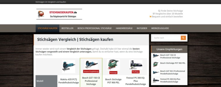 Ratgeberportal für Stichsägen und Werkzeuge